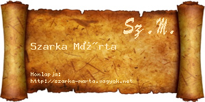 Szarka Márta névjegykártya
